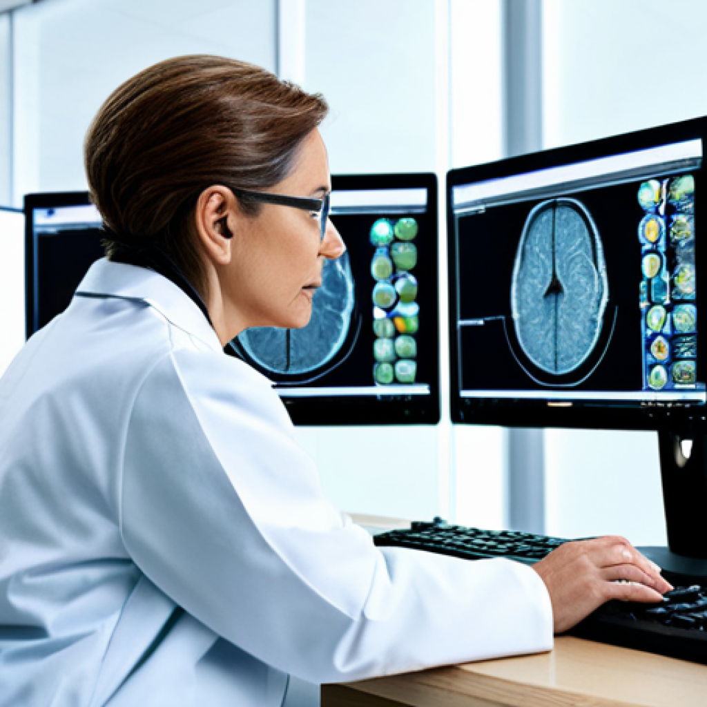 정신건강 전공 중점과목 - Neurosciences & the Brain**
"A professional scientist in a lab coat, examining a detailed brain sca...
