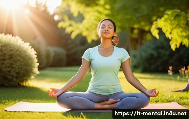 정신건강 분야의 최신 트렌드 - **Mindfulness and Serenity in Nature**
"A serene young woman, in her early 20s, with a gentle sm...