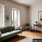 정신건강 분야 직무의 이론과 실제 - A modern psychotherapy office in Italy, featuring a warm and inviting atmosphere with natural light ...
